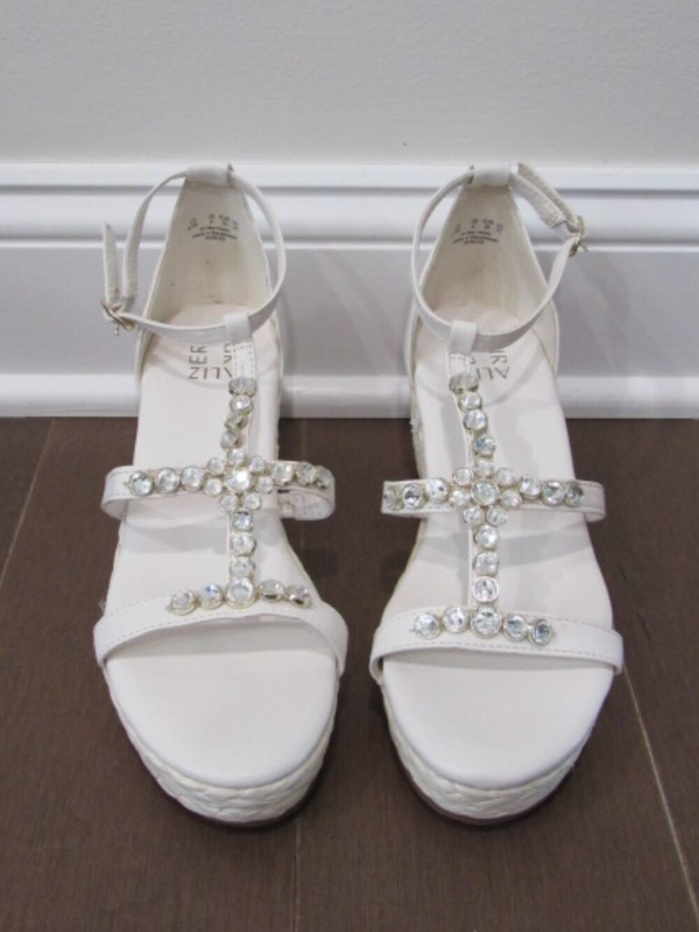 Naturalizer Serena Warm White Leather Sandals Espadrille Shoes 8.5 New